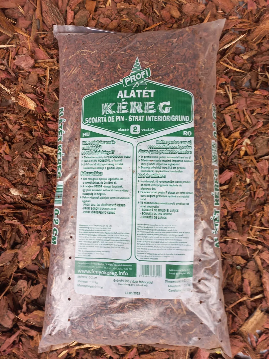 Fine pine bark base layer 2 mm–2 cm, graded, 60 l