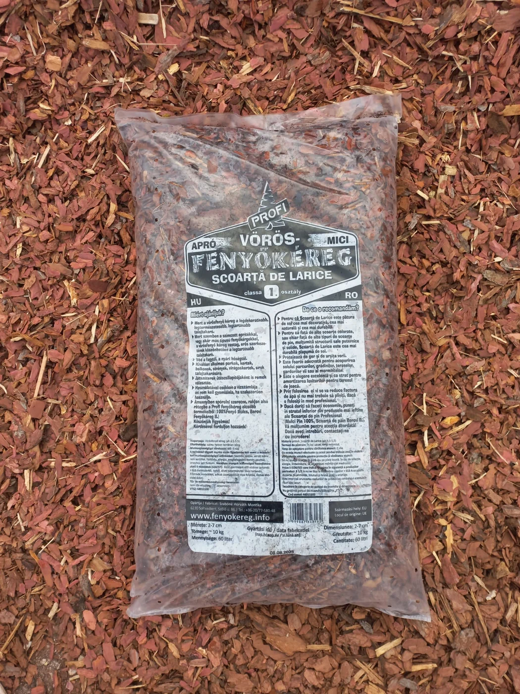 Larch bark 2–7 cm, graded